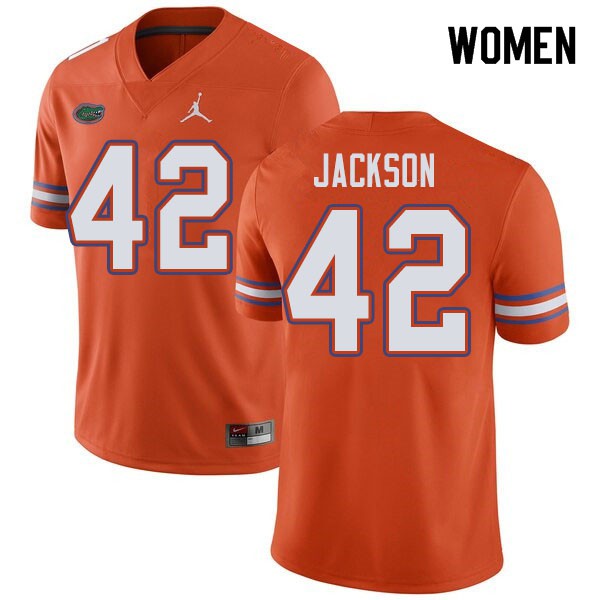 Jordan Brand Women #42 Jaylin Jackson Florida Gators College Football Jersey Orange